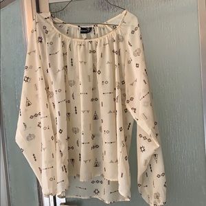 Sheer long sleeve blouse